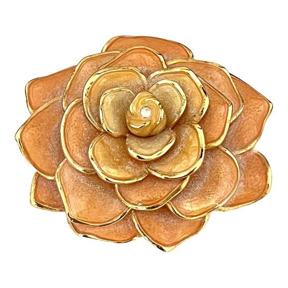 Vintage Joan Rivers Pin And Trinket Box Enamel Crystals Floral Design 3J - Picture 2 of 6